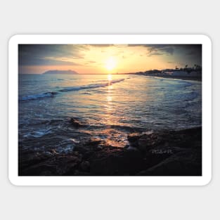 Sea and Waves in Dawn of Terracina Sticker